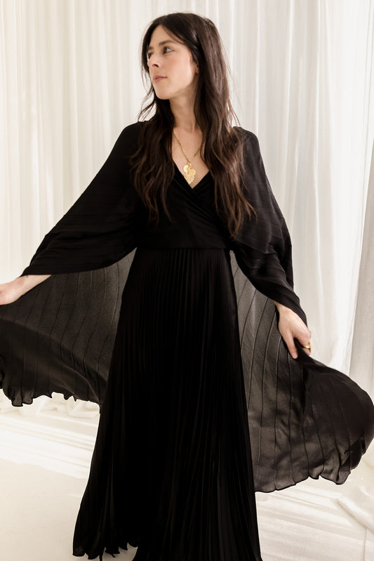 WINGED VALENTINO GOWN IN BLACK