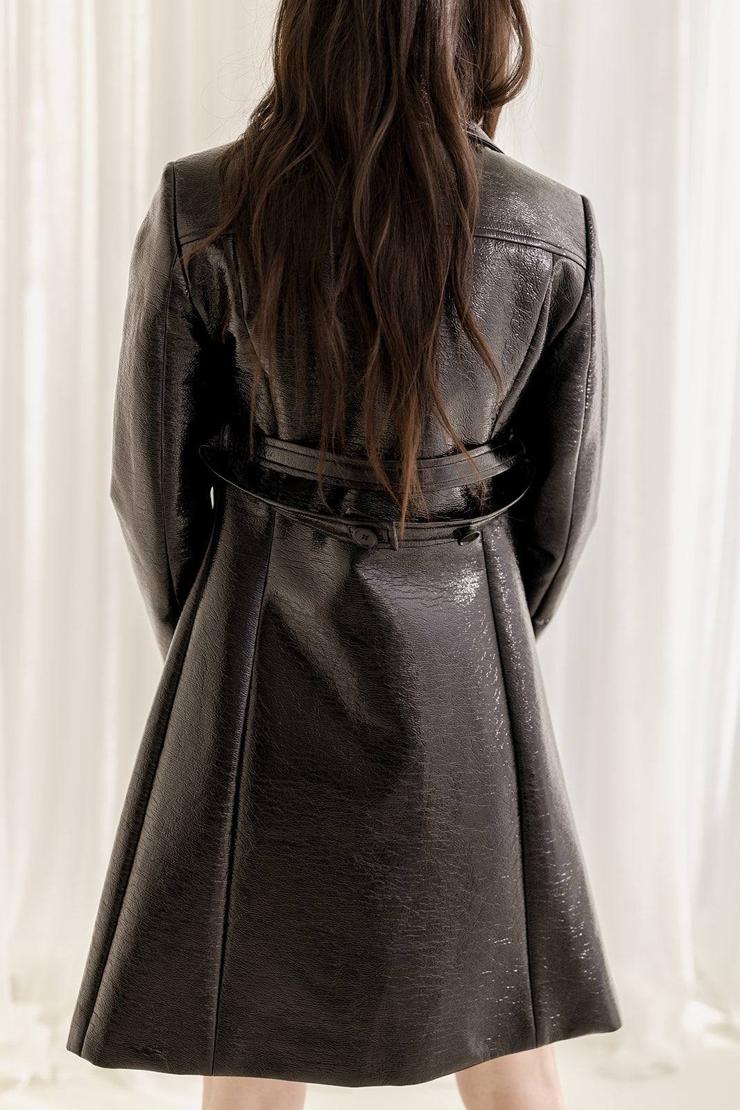 PATENT LEATHER JACKET/DRESS IN BLACK