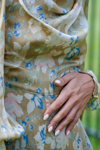ZIMMERMANN COWL NECK SILK MAXI DRESS